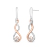 Thumbnail Image 1 of Hallmark Diamonds Gratitude 0.085 CT. T.W. Diamond Flame Drop Earrings in Sterling Silver and 10K Rose Gold