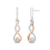 Thumbnail Image 0 of Hallmark Diamonds Gratitude 0.085 CT. T.W. Diamond Flame Drop Earrings in Sterling Silver and 10K Rose Gold