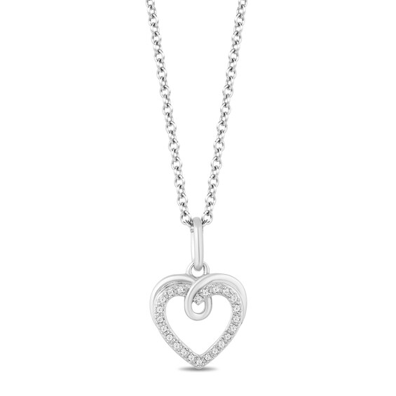 Hallmark Diamonds Love Diamond Accent Looped Heart Pendant in Sterling Silver