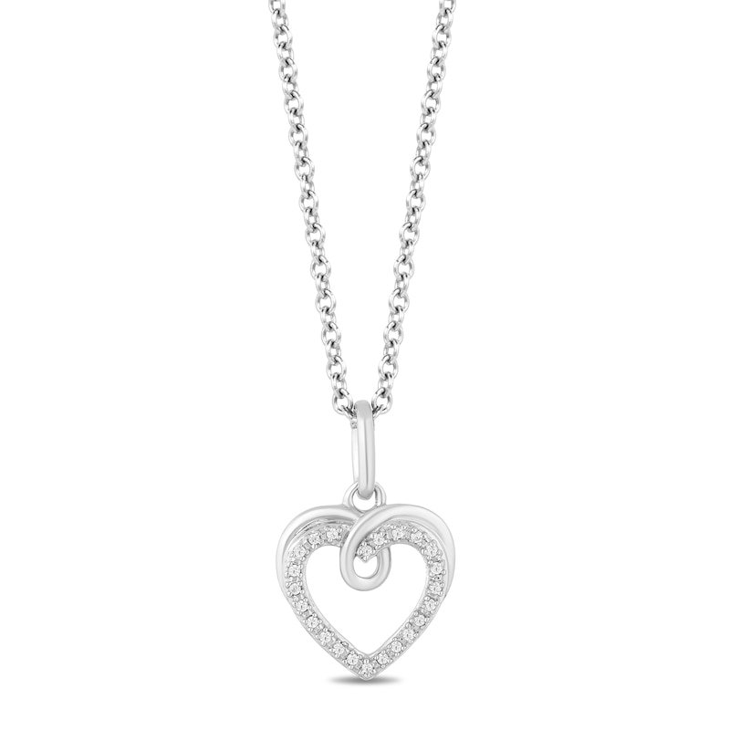 Main Image 1 of Hallmark Diamonds Love Diamond Accent Looped Heart Pendant in Sterling Silver
