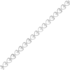 Thumbnail Image 2 of Hallmark Diamonds Love 0.085 CT. T.W. Diamond Sideways Alternating Hearts Bracelet in Sterling Silver - 7.5"