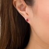 Thumbnail Image 1 of Certified Pear-Shaped Ruby Solitaire Stud Earrings in 14K Gold