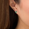 Thumbnail Image 1 of Pear-Shaped Emerald Solitaire Stud Earrings in 14K Gold