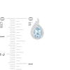 Thumbnail Image 3 of Pear-Shaped Swiss Blue Topaz and Lab-Created White Sapphire Flame Stud Earrings in Sterling Silver