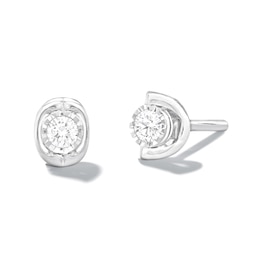 0.10 CT. T.W. Diamond Solitaire Stud Earrings in 10K White Gold