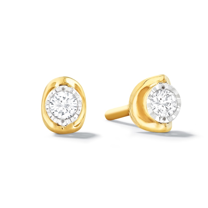 Main Image 1 of 0.10 CT. T.W. Diamond Solitaire Stud Earrings in 10K Gold