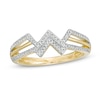 Thumbnail Image 1 of Wonder Woman™ Collection 0.116 CT. T.W. Diamond Symbol Ring in 10K Gold