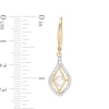 4.5-5.0mm Freshwater Cultured Pearl and White Topaz Double Teardrop Earrings in 10K Gold