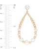 Thumbnail Image 2 of 3.5-6.0mm Cultured Freshwater Pearl and Gold Bead Graduated Open Teardrop Earrings in 10K Gold