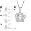 6.5-7.0mm Freshwater Cultured Pearl and Lab-Created White Sapphire Crown Cage Pendant in Sterling Silver