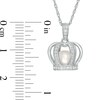 Thumbnail Image 1 of 6.5-7.0mm Cultured Freshwater Pearl and Lab-Created White Sapphire Crown Cage Pendant in Sterling Silver