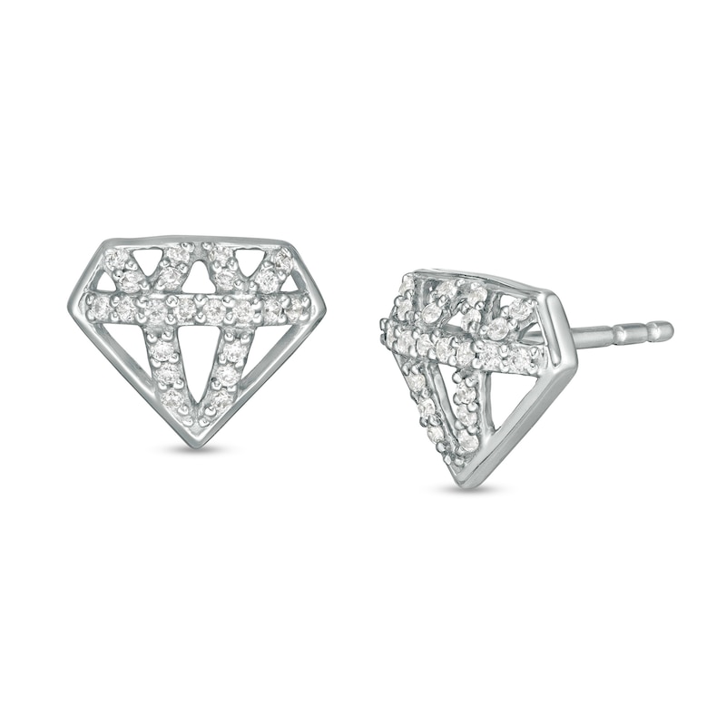 Marilyn Monroe™ Collection 0.145 CT. T.W. Diamond Stud Earrings in Sterling Silver