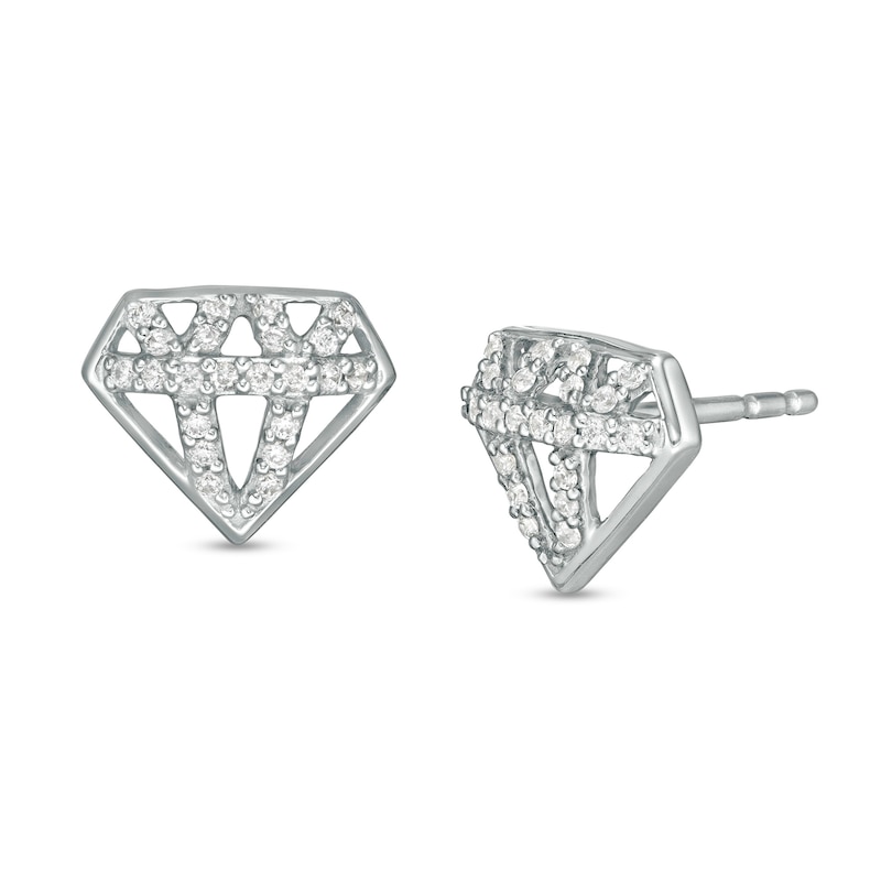 Main Image 1 of Marilyn Monroe™ Collection 0.145 CT. T.W. Diamond Stud Earrings in Sterling Silver