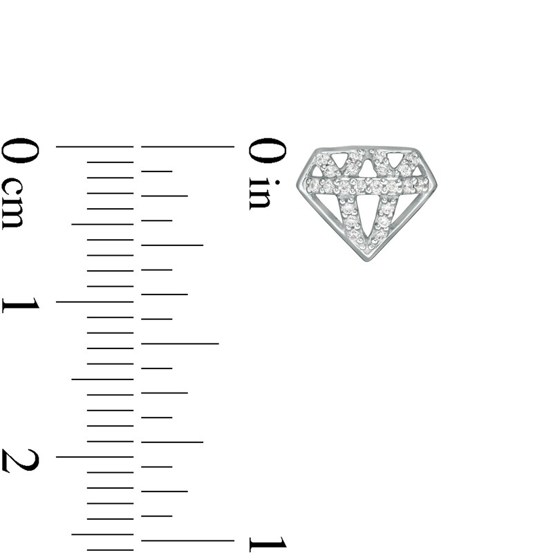 Main Image 3 of Marilyn Monroe™ Collection 0.145 CT. T.W. Diamond Stud Earrings in Sterling Silver