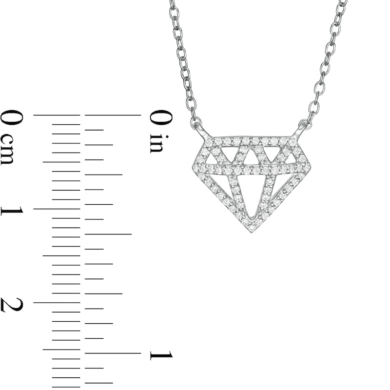 Marilyn Monroe™ Collection 0.15 CT. T.W. Diamond Necklace in Sterling Silver