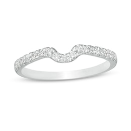 Trouvaille Collection 0.25 CT. T.W. Diamond Coordinating Contour Wedding Band in 18K White Gold