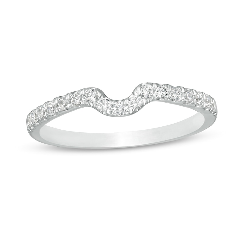 Main Image 1 of Trouvaille Collection 0.25 CT. T.W. Diamond Coordinating Contour Wedding Band in 18K White Gold