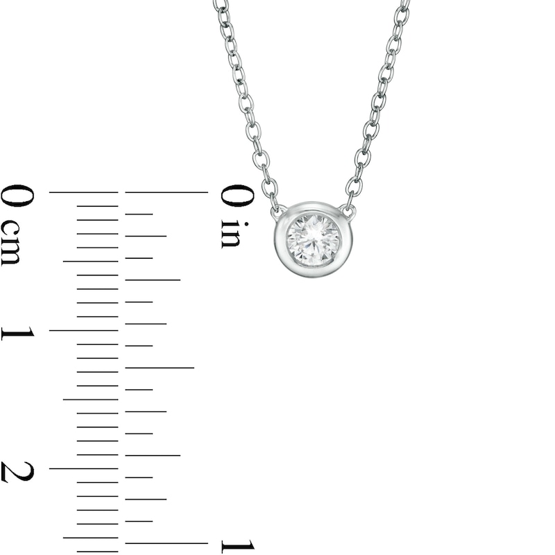 Main Image 4 of Marilyn Monroe™ Collection 0.18 CT. Solitaire Necklace in 10K White Gold