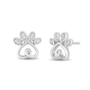 Hallmark Diamonds Family Diamond Accent Paw Stud Earrings in Sterling Silver
