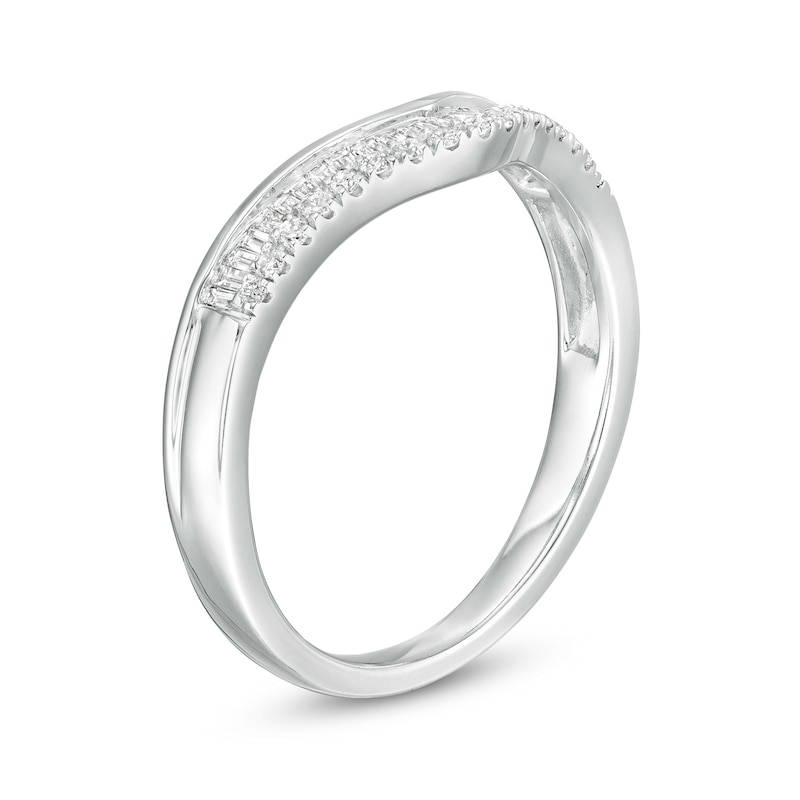 Main Image 3 of 0.23 CT. T.W. Diamond Contour Anniversary Band in 10K White Gold