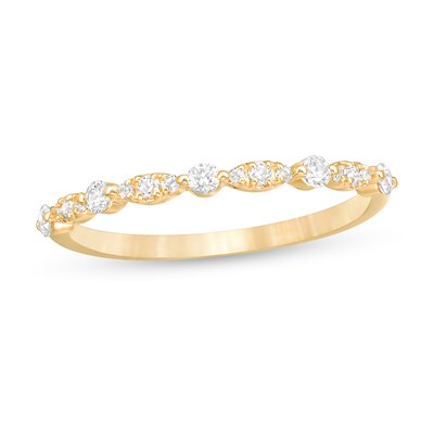 0.25 CT. T.W. Diamond Alternating Band in 10K Gold