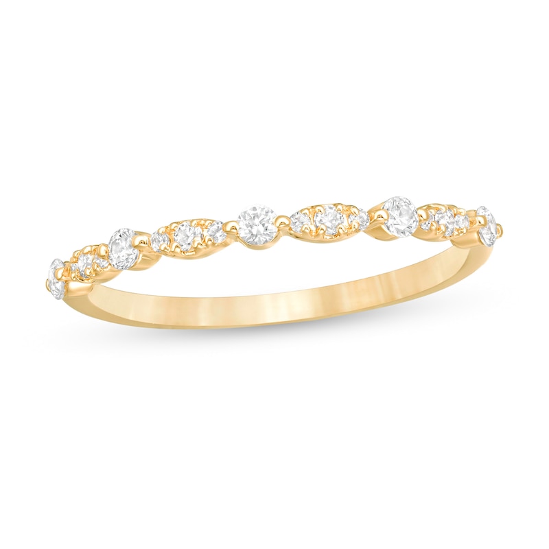0.25 CT. T.W. Diamond Alternating Band in 10K Gold