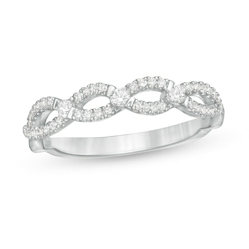 0.25 CT. T.W. Diamond Twist Shank Anniversary Band in 10K Gold