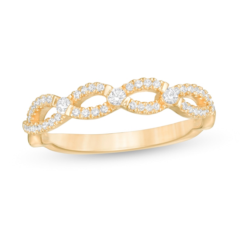 0.25 CT. T.W. Diamond Twist Shank Anniversary Band in 10K Gold