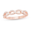 0.25 CT. T.W. Diamond Twist Shank Anniversary Band in 10K Rose Gold