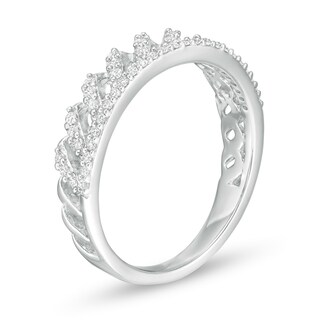 0.23 CT. T.W. Diamond Double Row Twist Shank Anniversary Band in 10K White Gold
