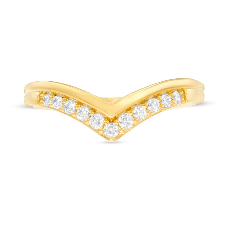 0.18 CT. T.W. Diamond Chevron Wedding Band in 10K Gold|Peoples Jewellers