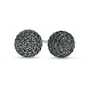 Thumbnail Image 1 of 0.95 CT. T.W. Black Diamond Ball Stud Earrings in Sterling Silver