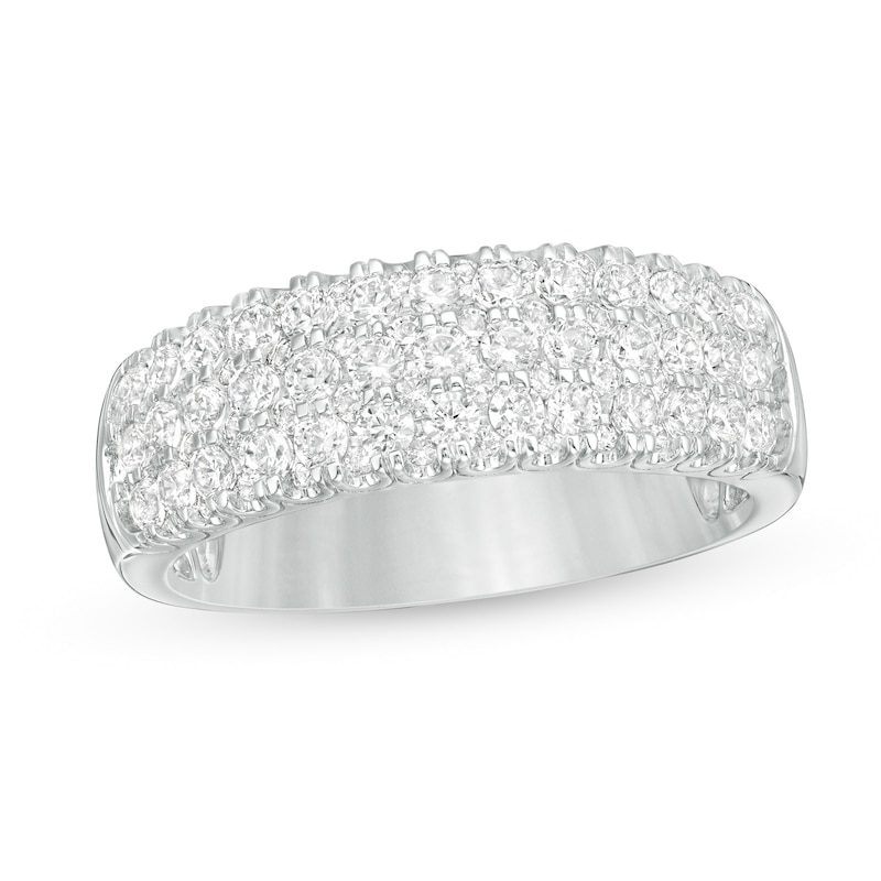 1.00 CT. T.W. Diamond Triple Row Anniversary Band in 14K White Gold
