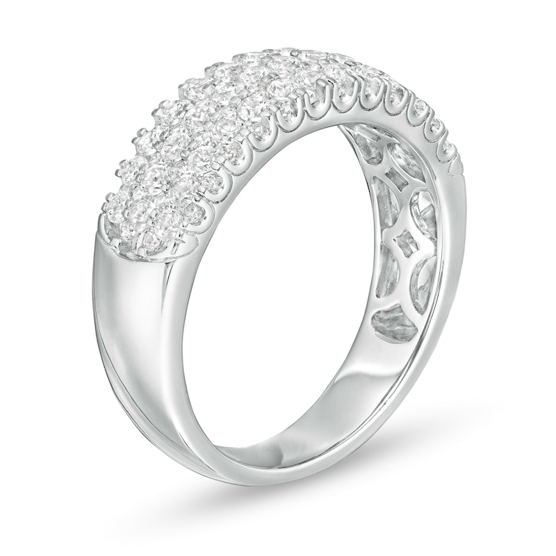 1.00 CT. T.W. Diamond Triple Row Anniversary Band in 14K White Gold