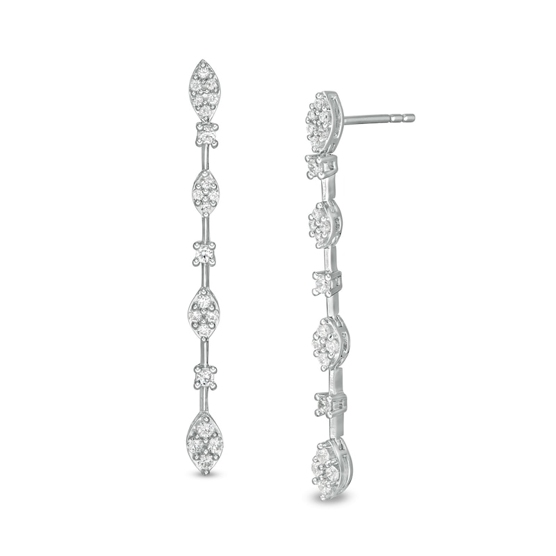 Main Image 1 of Marilyn Monroe™ Collection 0.45 CT. T.W. Diamond Marquise Drop Earrings in 10K White Gold