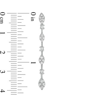 Marilyn Monroe™ Collection 0.45 CT. T.W. Diamond Marquise Drop Earrings in 10K White Gold