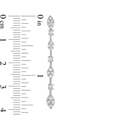 Marilyn Monroe™ Collection 0.45 CT. T.W. Diamond Marquise Drop Earrings in 10K White Gold