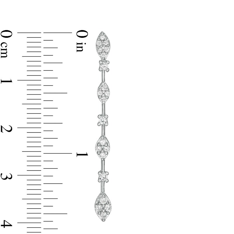 Main Image 3 of Marilyn Monroe™ Collection 0.45 CT. T.W. Diamond Marquise Drop Earrings in 10K White Gold