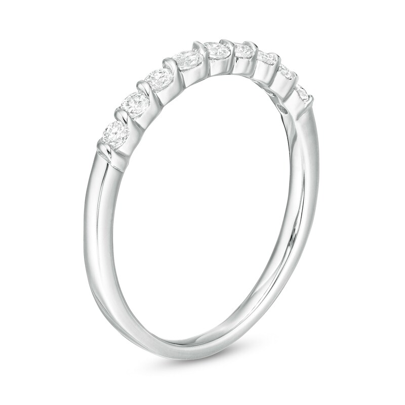 Main Image 3 of 0.30 CT. T.W. Diamond Nine Stone Twist Anniversary Band in 10K White Gold