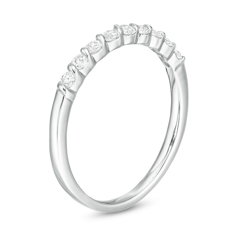 0.30 CT. T.W. Diamond Nine Stone Twist Anniversary Band in 10K White Gold