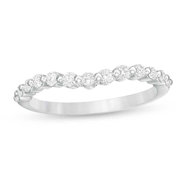 Main Image 1 of 0.30 CT. T.W. Diamond Contour Anniversary Band in 10K White Gold