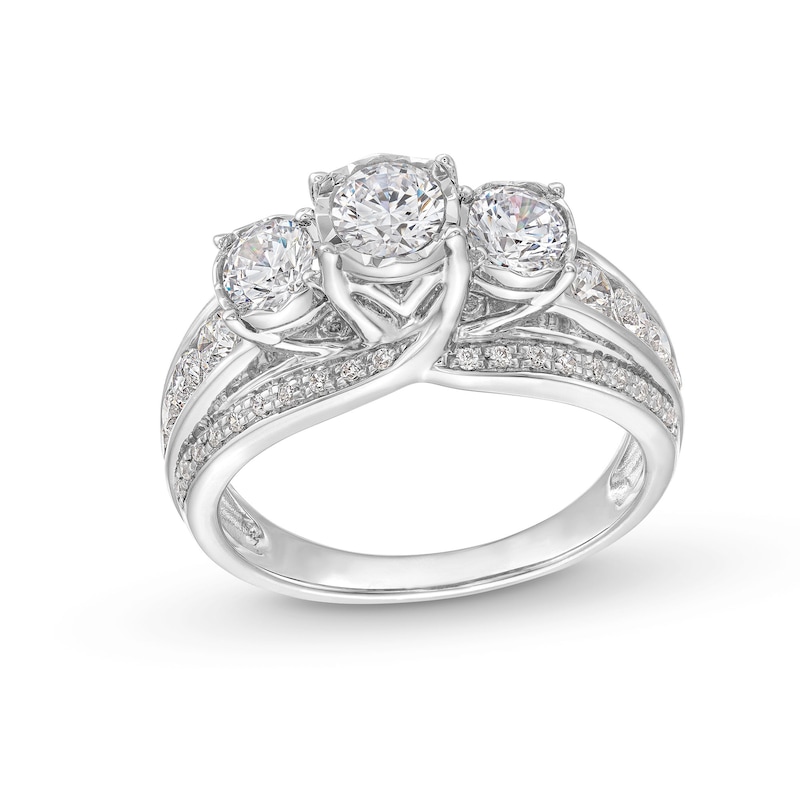 Main Image 1 of 1.45 CT. T.W. Diamond Past Present Future® Engagement Ring in 14K White Gold
