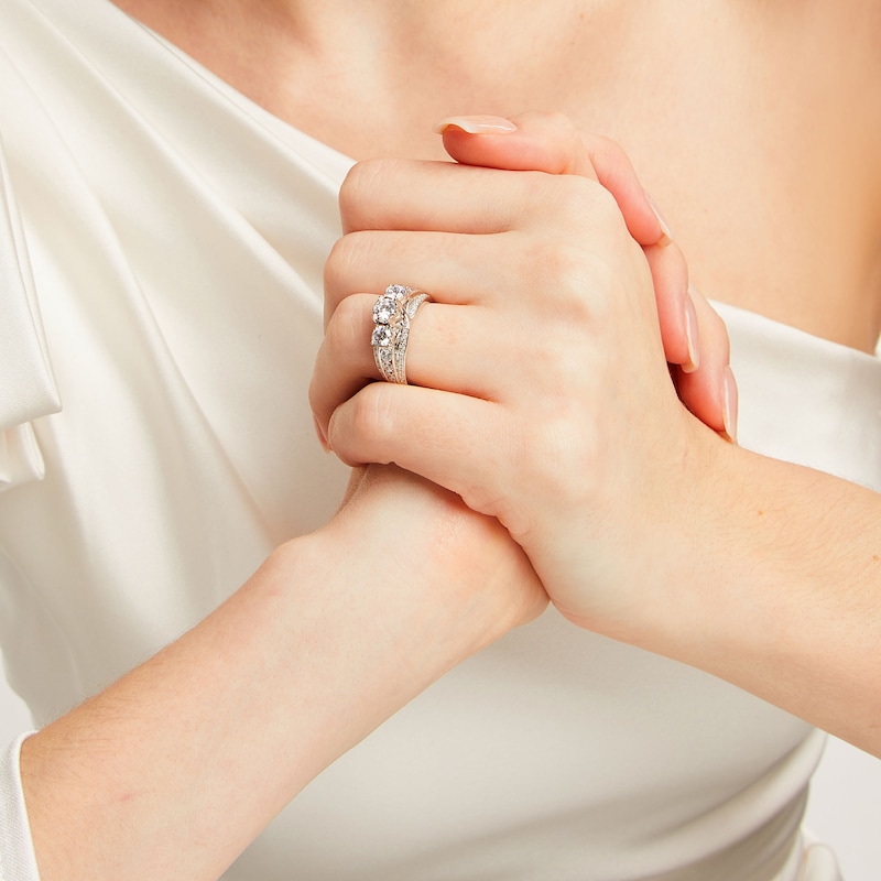 Main Image 2 of 1.45 CT. T.W. Diamond Past Present Future® Engagement Ring in 14K White Gold