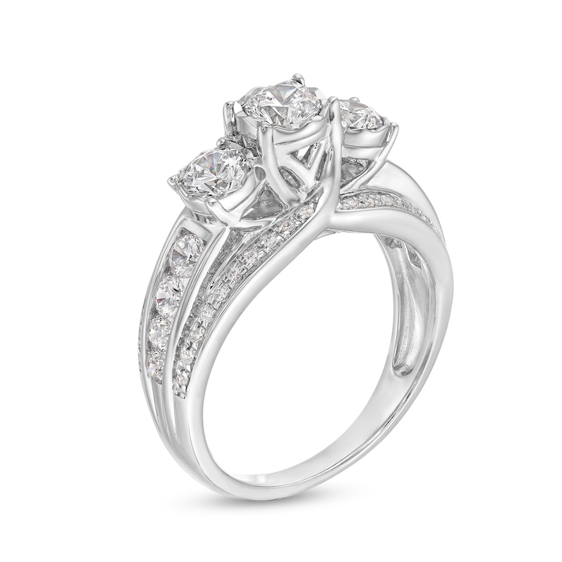 Main Image 3 of 1.45 CT. T.W. Diamond Past Present Future® Engagement Ring in 14K White Gold