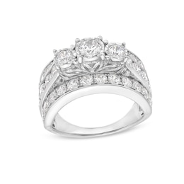 2.95 CT. T.W. Diamond Past Present Future® Engagement Ring in 14K White Gold (I/I2)