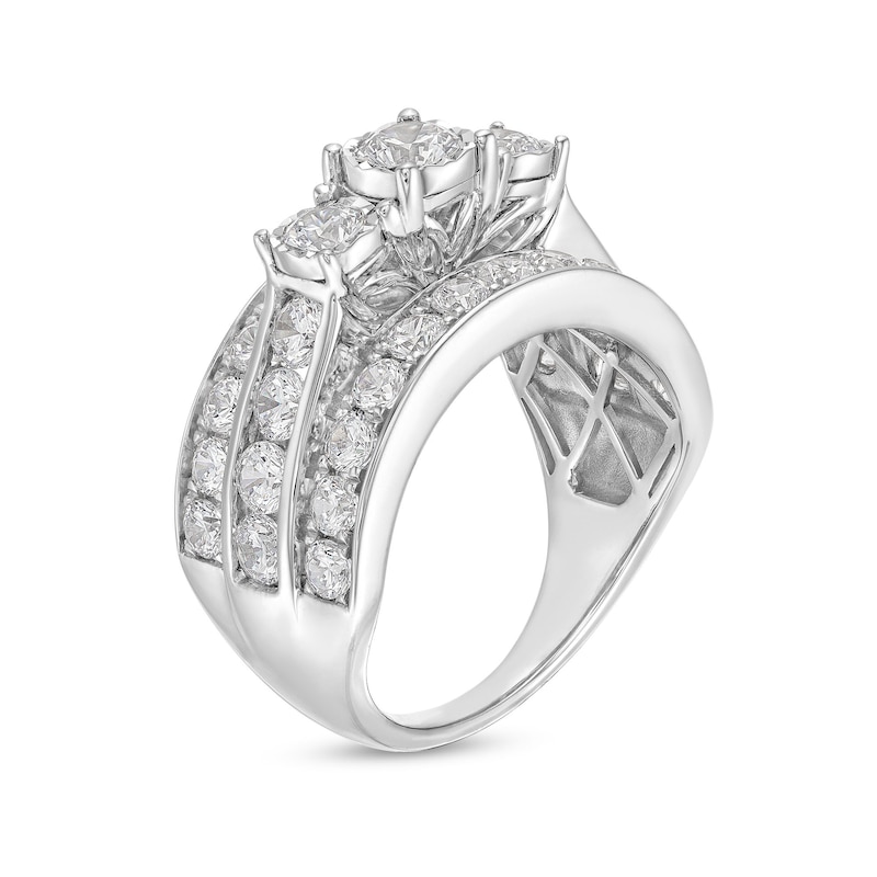 Main Image 3 of 2.95 CT. T.W. Diamond Past Present Future® Engagement Ring in 14K White Gold (I/I2)