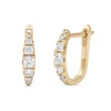 Thumbnail Image 0 of 0.45 CT. T.W. Journey Diamond Hoop Earrings in 14K Gold