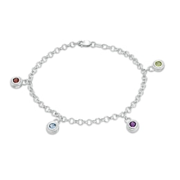 Mother's 4.0mm Birthstone Charm Bracelet (1-7 Stones)