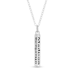 Couple's Engravable Triangular Vertical Bar Pendant (2 Names)