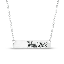 Engravable Script Bar Necklace (1 Line)